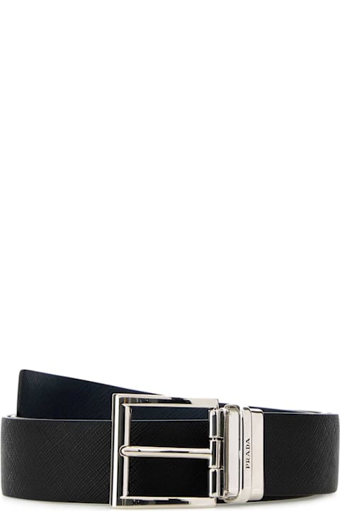 Prada for Men Prada Black Leather Reversible Belt