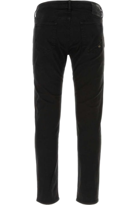 Incotex Clothing for Men Incotex Black Stretch Cotton Pant