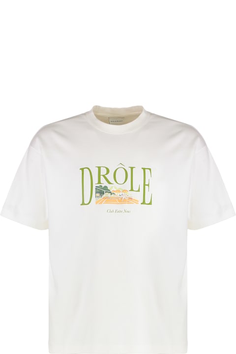 Drôle de Monsieur Topwear for Men Drôle de Monsieur Tennis Court Cotton Crew-neck T-shirt