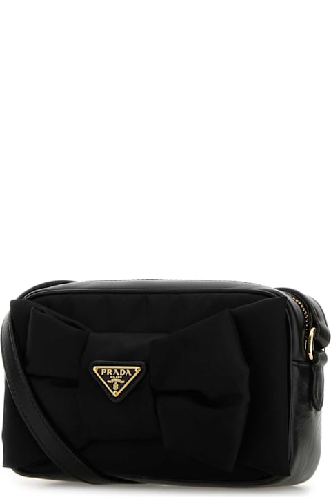 Prada Black Re-nylon And Nappa Leather Mini Crossbody Bag