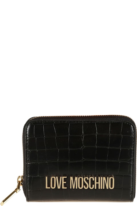 Fashion for Women Love Moschino Logo Skinned Zip-around Wallet