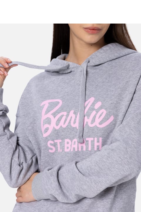 Homeware MC2 Saint Barth Woman Cotton Hoodie Mindy With Barbie Logo | Barbie Special Edition