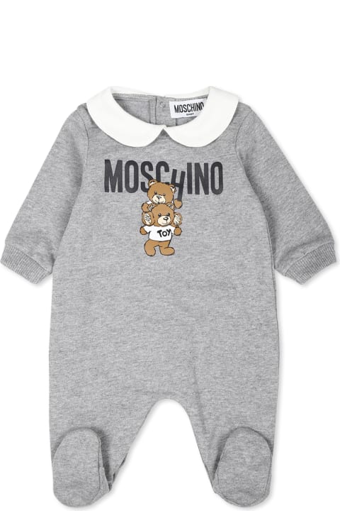 Sale for Kids Moschino Grey Babygrow For Babykids With Two Teddy Bears