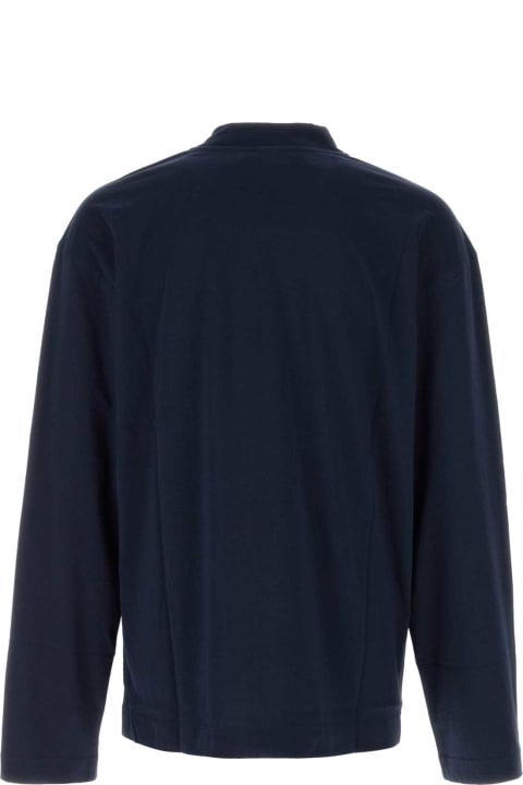 Dries Van Noten Topwear for Men Dries Van Noten Navy Blue Cotton Oversize Heger T-shirt