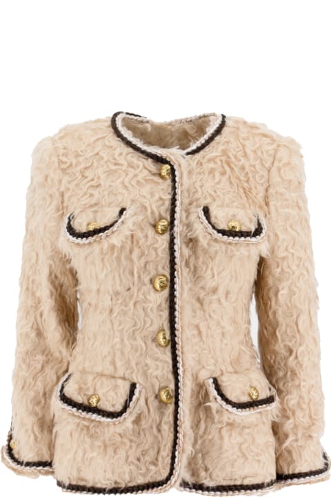 Etro for Women Etro Rope Trimmed Fur Coated Jacket