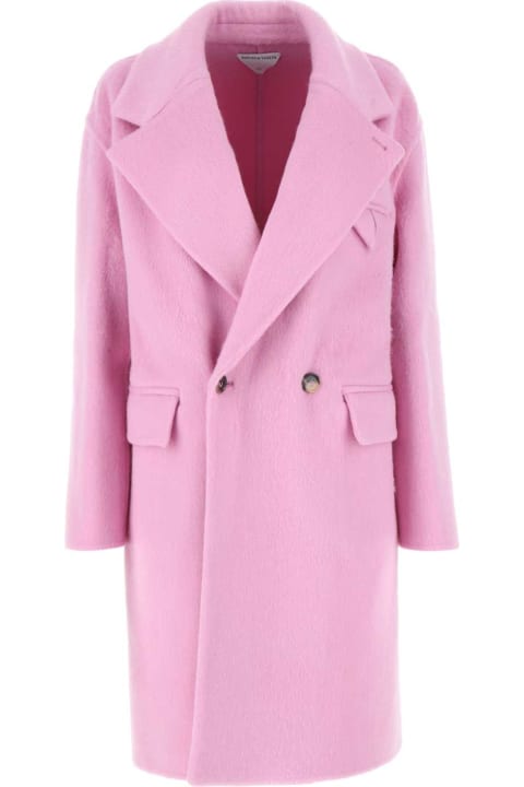 ウィメンズ ウェア Bottega Veneta Pink Wool Blend Coat