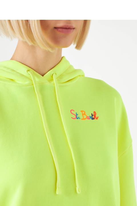Fashion for Women MC2 Saint Barth Fluo Yellow Hoodie With St. Barth Embroidery