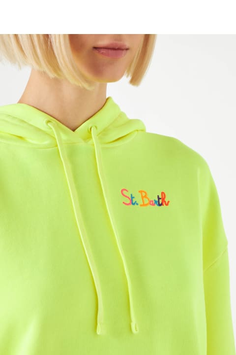 Homeware MC2 Saint Barth Fluo Yellow Hoodie With St. Barth Embroidery