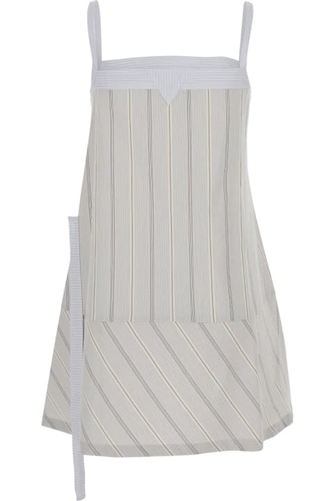 Low Classic for Women Low Classic Blue Dress With Spaghetti Straps And All-over Striped Motif In Cotton Woman