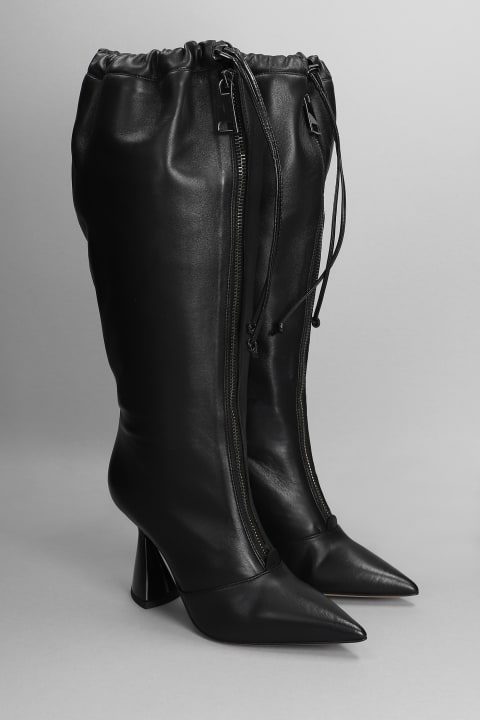 High Heels Boots In Black Leather