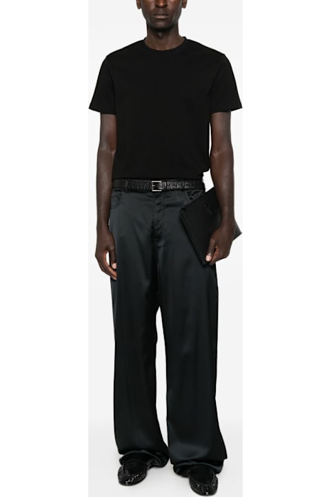 Homeware Saint Laurent Saint Laurent Black Crew Neck Short Sleeves Cotton T-shirt