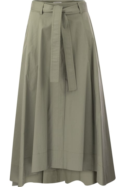Peserico for Women Peserico Long Skirt In Lightweight Stretch Cotton Satin