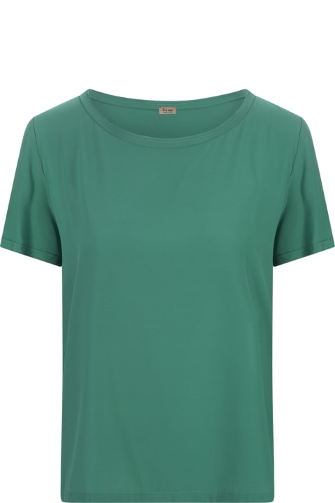 Fashion for Women Her Shirt Green Opaque Silk T-shirt