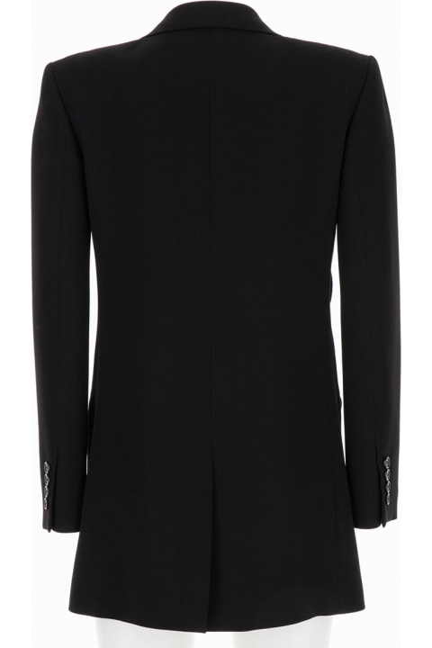 Saint Laurent Coats & Jackets for Women Saint Laurent Black Crèpe Single-breasted Blazer In Viscose Woman