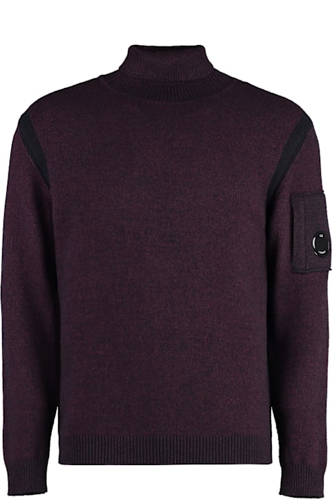 سترات لـ القسم الرجالي C.P. Company Long Sleeve Wool Turtleneck Sweater