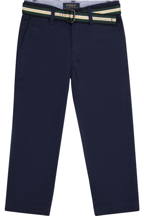 Polo Ralph Lauren Bottoms for Boys Polo Ralph Lauren Cotton Twill Trousers With Belt