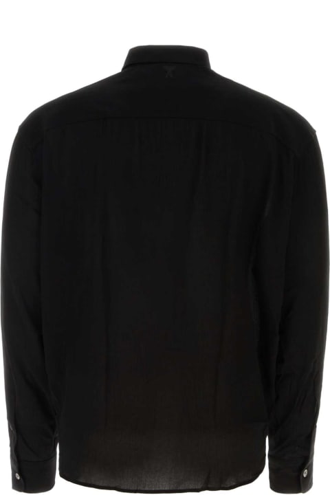 メンズ Ami Alexandre Mattiussiのシャツ Ami Alexandre Mattiussi Black Viscose Shirt