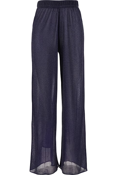 Oseree for Women Oseree 'lumiere' Blue Pants With Elastic Waist In Tech Fabric Woman