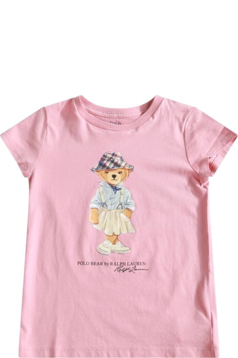 Polo Ralph Lauren T-Shirts & Polo Shirts for Girls Polo Ralph Lauren Polo Bear Printed Crewneck T-shirt