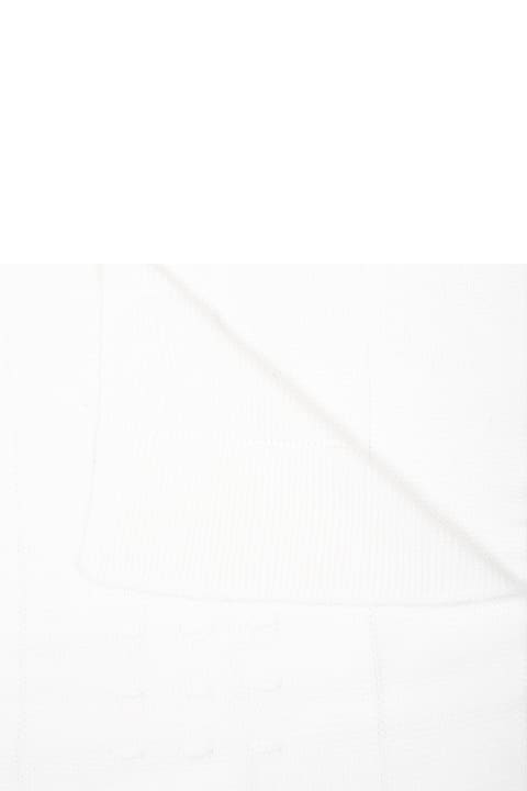 ベビーガールズ アクセサリー＆ギフト Monnalisa White Blanket For Baby Girl With Logo