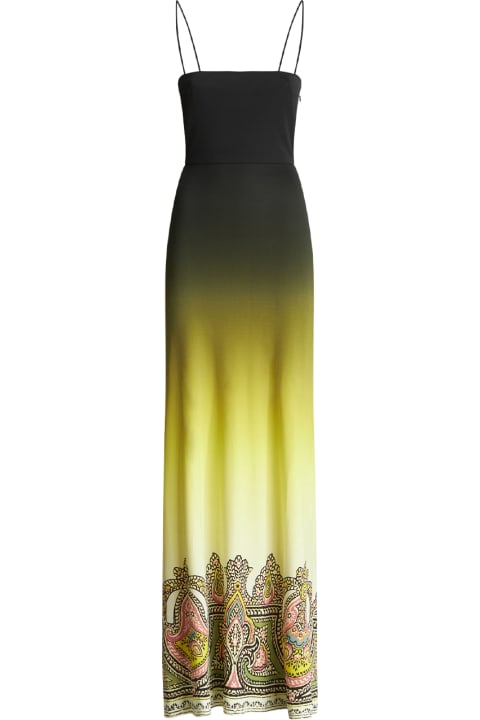 Fashion for Women Etro Yellow Long Dress With Shade And Paisley Motif