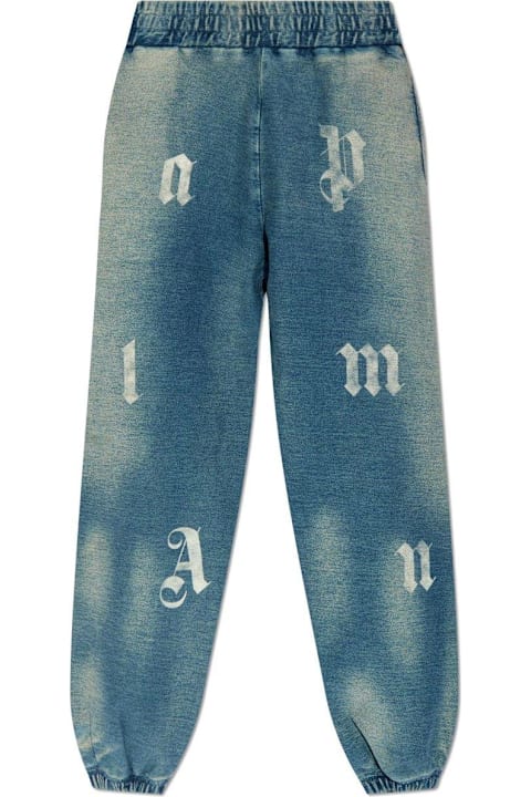 Palm Angels Jeans for Men Palm Angels Letter Printed Elastic Waistband Jeans