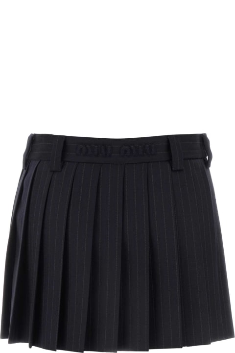 Miu Miu Skirts for Women Miu Miu Embroidered Stretch Wool Mini Skirt