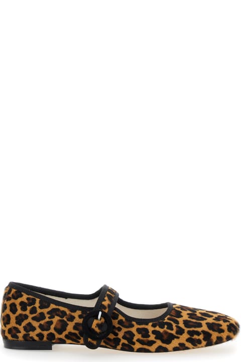 آخر صيحات الموضة من السيدات Repetto 'georgia' Brown Ballet Flats With Leaopard Print In Leather Woman