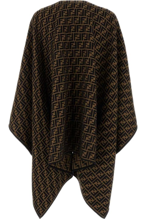 Scarves & Wraps for Women Fendi Printed Wool Blend Cape
