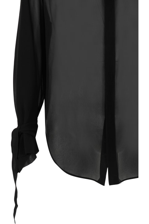 Semi-transparent Shirt In Silk Georgette