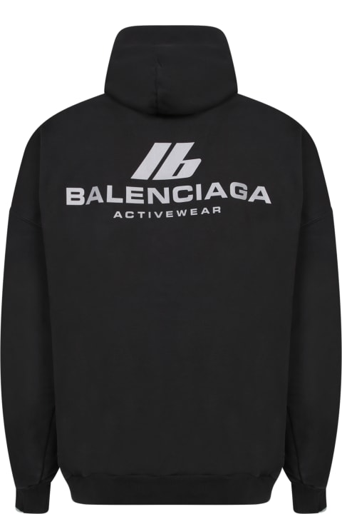 Balenciaga Clothing for Men Balenciaga Black Cotton Oversize Sweatshirt