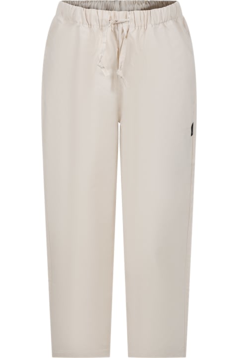 Bottoms for Boys MSGM Ivory Trousers For Boy With Logo