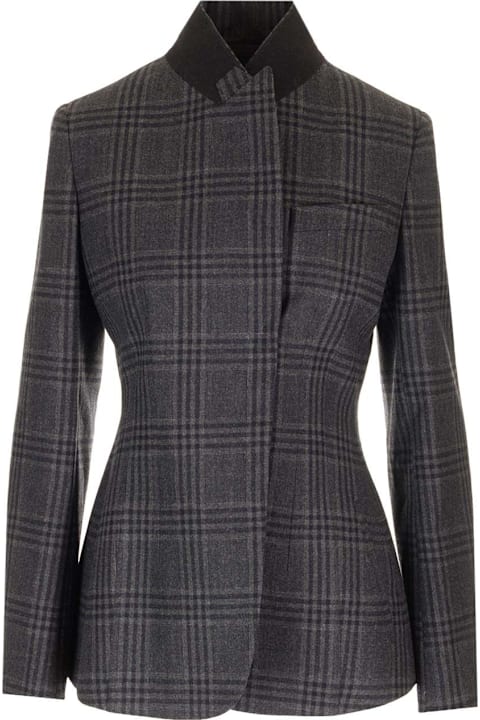 Fendi Coats & Jackets for Women Fendi Tailored Blazer In Checked Wool