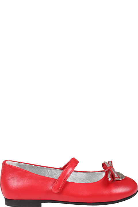 Shoes for Girls Monnalisa Red Ballet Flats For Girl With Bow