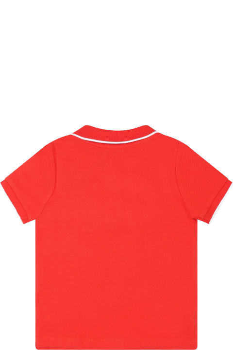 T-Shirts & Polo Shirts for Baby Girls Hugo Boss Red Polo Shirt For Baby Boy With Logo
