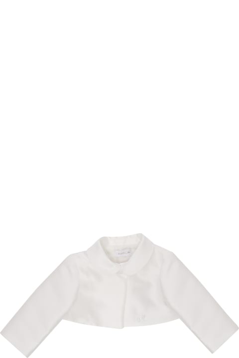 Monnalisa Coats & Jackets for Baby Girls Monnalisa White Mikado Bolero