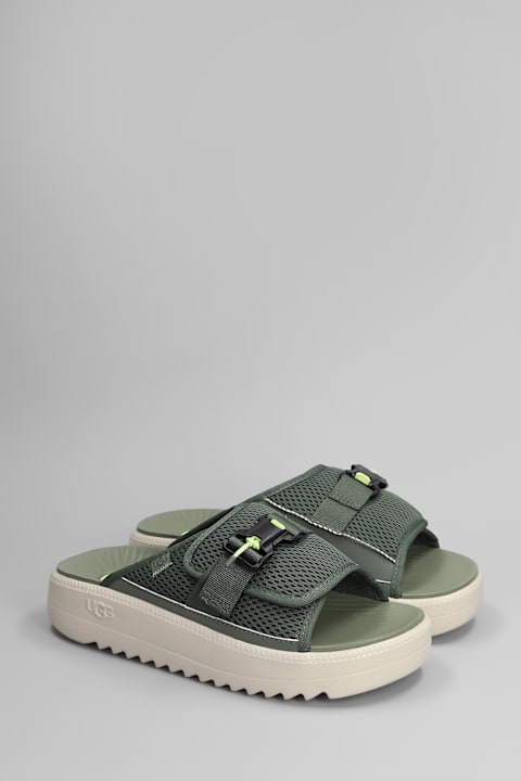 UGG for Kids UGG Maxxer Slide 2.0 Flats In Green Fabric