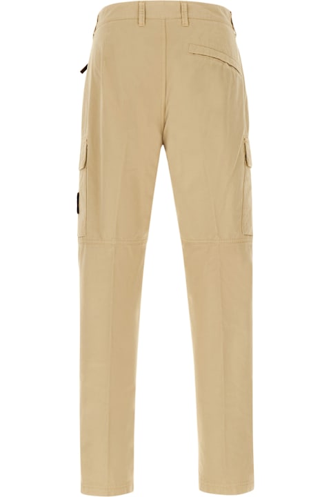 Pants for Men Stone Island Beige Stretch Cotton Pants