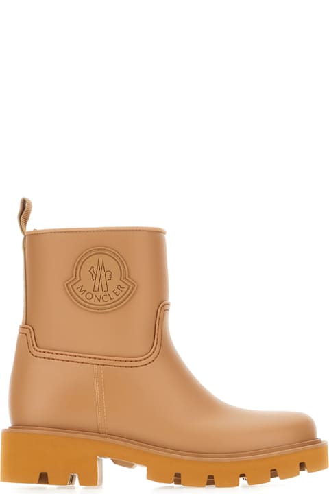 Moncler Boots for Women Moncler Beige Rubber Kickstream Ankle Boots