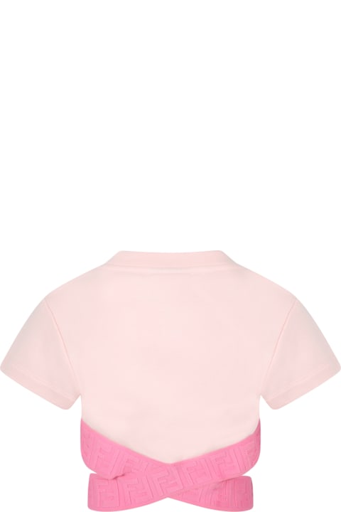 Pink T-shirt For Girl With Fuchsia Ff