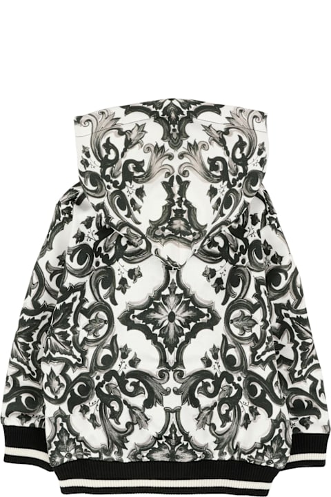 Homeware Dolce & Gabbana White Sweatshirt For Baby Boy With Majolica Print