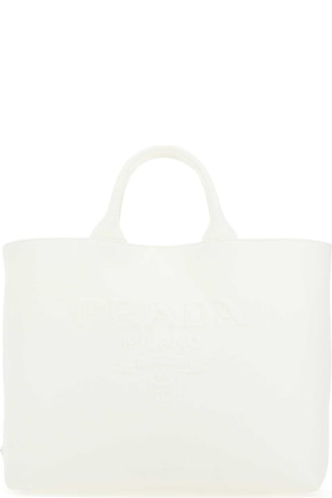 Totes for Women Prada White Canvas Handbag