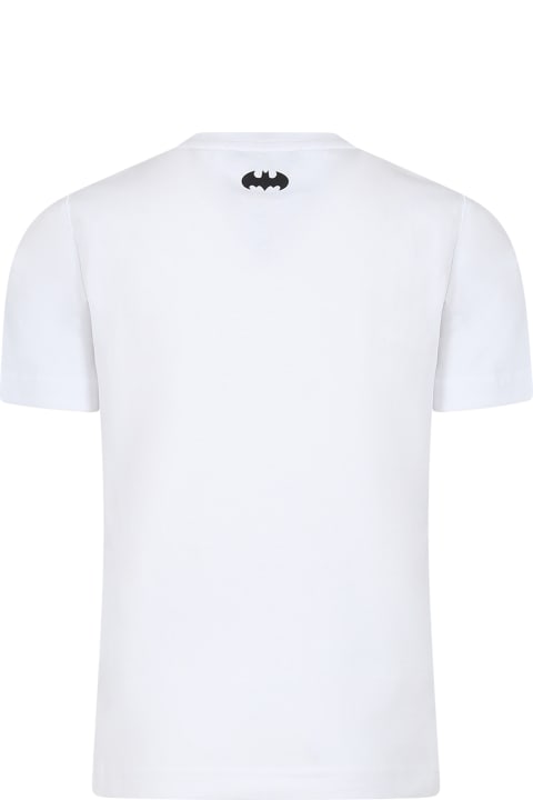 Hugo Boss Topwear for Boys Hugo Boss White T-shirt For Boy With Batman Print