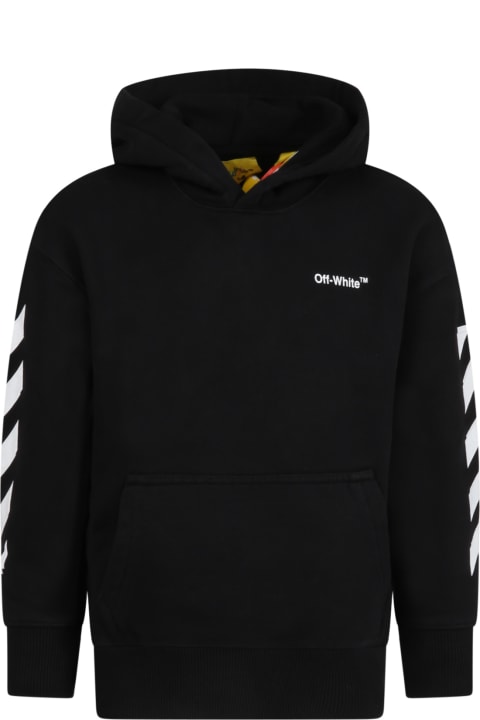 Off-White for Kids Off-White Black Sweatshirt For Kids With Logo