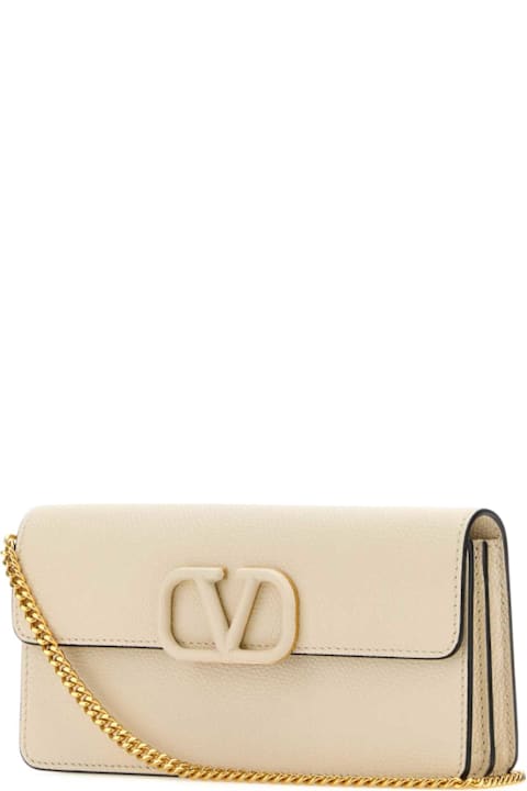 Valentino Garavani Ivory Leather Clutch
