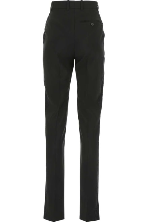 Pants & Shorts for Women Alexander McQueen Black Wool Cigarette Pant