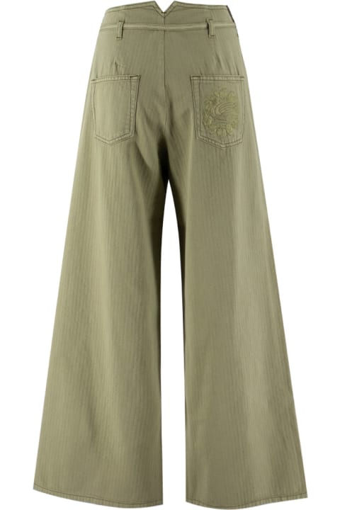 Etro for Women Etro Green Culotte Jeans With Belt