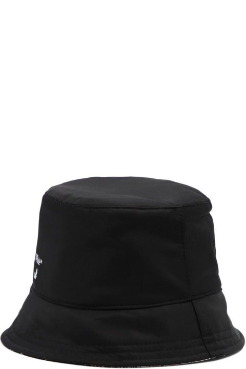 Off-White Hats for Women Off-White Logo Printed Reversible Bucket Hat