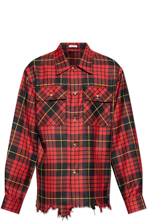 Alexander McQueen Shirts for Men Alexander McQueen Distressed Tartan Overshirt