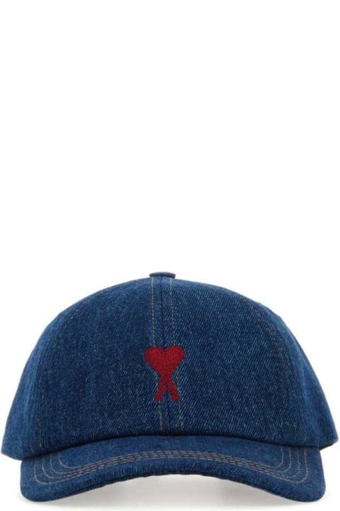 Ami Alexandre Mattiussi Hats for Men Ami Alexandre Mattiussi De Coeur Logo Embroidered Baseball Cap